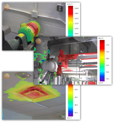 Thermal imaging of mechanical systems can locate areas of energy loss.